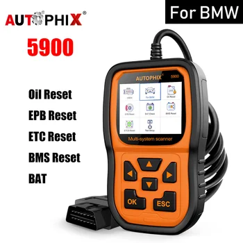 Autophix 5900 OBD2 Сканер, масло EPB и т. Д., Сброс OBD 2, автомобильные диагностические инструменты для BMW MINI, поддержка нескольких языков