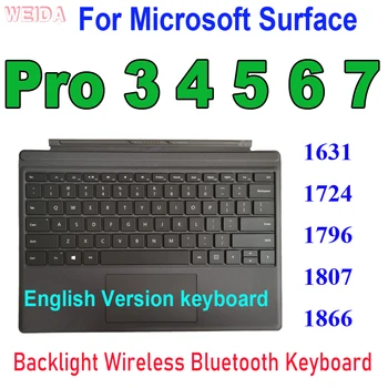 Беспроводная клавиатура Bluetooth с подсветкой для Microsoft Surface Pro 7 4 5 6 3 Клавиатура с сенсорной панелью Bluetooth для планшетных ПК Английская версия