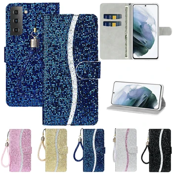 Бумажник С Блестками, Флип-Кожаный Чехол Для Samsung Galaxy S23 Ultra S22 S21 Plus S20 FE S10 S9 S8 Plus Note 20 Ultra 10 A13 A53