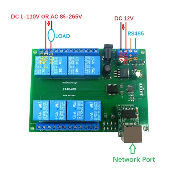 DC12V 8Ch Сетевой Ethernet RS485 Многофункциональный Модуль реле Modbus Salve RTU TCP/IP UART Распределительная Плата для промышленного управления ПЛК